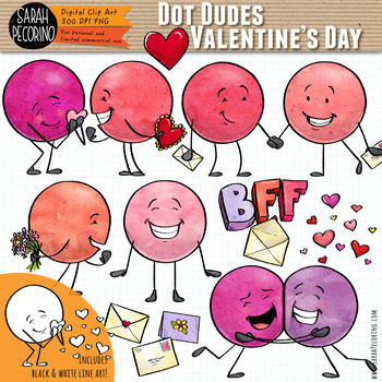 Preview of Dot Dudes Valentine's Day Clip Art