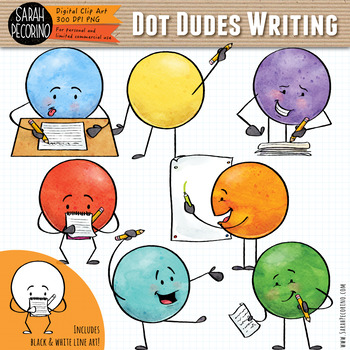 Preview of Dot Dudes Writing Clip Art