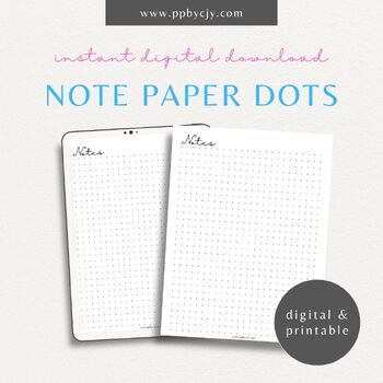 Preview of Dot Grid Bullet Journal Paper | Dotted Grid Planner Paper Template