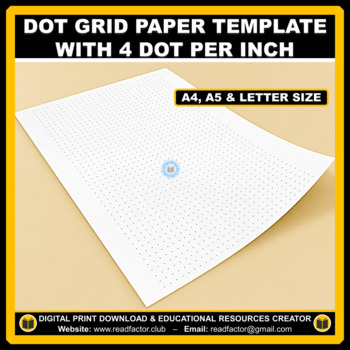 Preview of Dot Grid Paper Template With 4 Dot Per inch - A4, A5 & Letter Size