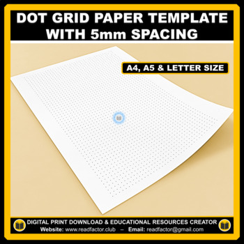 Preview of Dot Grid Paper Template With 5 mm Spacing - A4, A5 & Letter Size