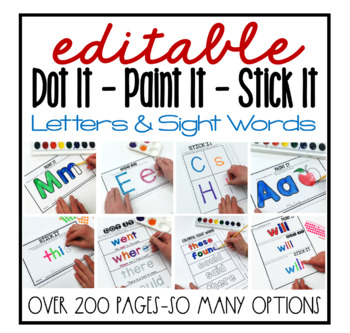 Preview of Q-Tips, Watercolors and Stickers - Editable - Distance Learning
