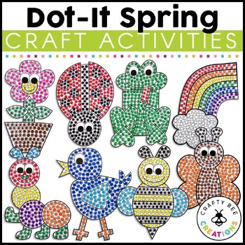 Preview of Spring Q Tip Painting Craft Fine Motor Activities Kindergarten Preschool Dot Art
