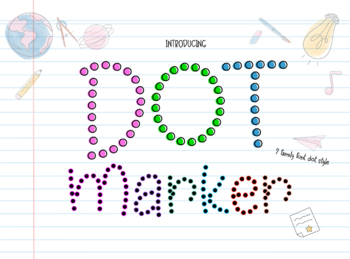 Preview of Dot Marker: Digital font otf, ttf and Handwriting Practice Worksheets