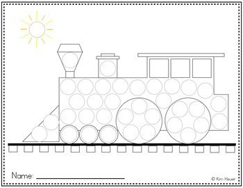 Vehicles Dot Markers:Fun Dot Markers Coloring Pages of Car, Truck, Plane,  Train.