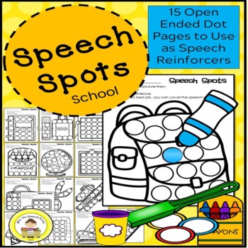 Preview of Dot Marker Activities for Speech Therapy Back to School Theme