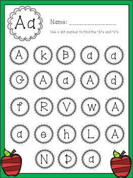 dot marker alphabet letter find colored by preschoolers