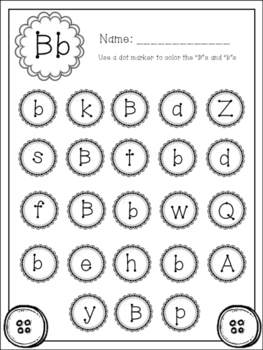 Dot Marker Alphabet Letter Find [BLACK/WHITE] by Preschoolers and Sunshine