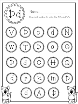 Dot Marker Alphabet Letter Find [BLACK/WHITE] by Preschoolers and Sunshine