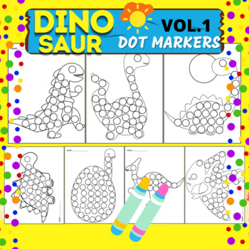 Preview of Dot Marker Dinosaurs Activity Book for Toddlers, Paint Daubers.