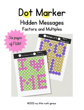 Preview of Dot Marker Hidden Message Factors and Multiples