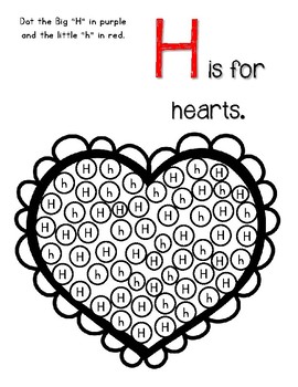 dot marker letter h alphabet worksheets by teaching with faith and joy