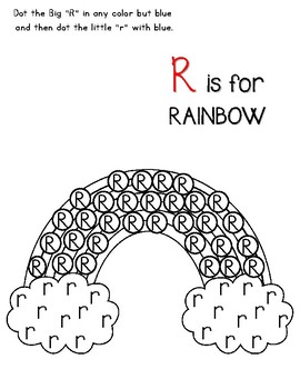 Dot Marker. Letter R. Alphabet. Worksheets by Teaching with Faith and Joy