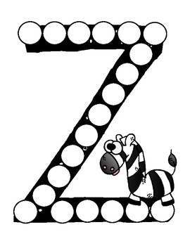 Dot Marker. Letter Z. Alphabet. Worksheets by Teaching with Faith and Joy