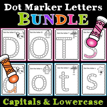 Preview of Dot Marker Letters Bundle- Capitals and Lowercase