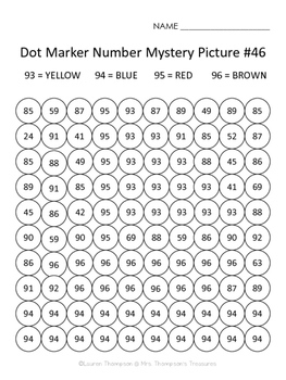 Dot Marker Mystery Pictures Number Practice (21-100) | TpT