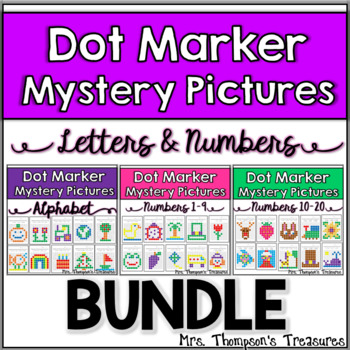 Letters & Numbers Bundle Dot Marker Activities  Dot marker activities, Dot  markers, Mystery pictures