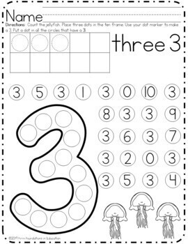 dot marker number recognition activity numbers 1 10 free