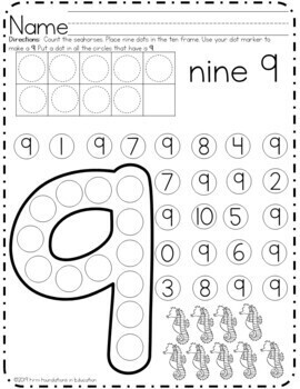 dot marker number recognition activity numbers 1 10 free tpt