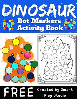 Preview of Dot Marker Pages - Dinosaur Coloring Pages-*FREE*-Fine Motor PK-K,SPED,OT