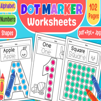 Dot Marker Worksheets for Kids. by rezzougui teacher | TPT