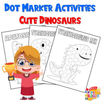 Cute Dinosaur Dot Marker Coloring And Activity Book for Toddlers,  Kindergarten