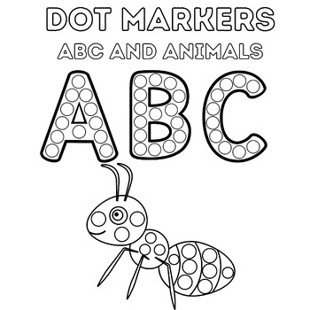Dot Markers Activity Book ABC And Animals For Kids Ages 1-3 by IHYA DOUKALI
