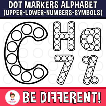 Preview of Dot Markers Alphabet Clipart Letters Uppercase Lowercase Fine Motor Skills