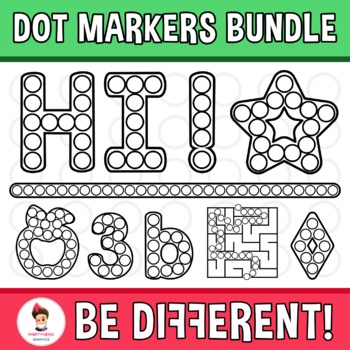 Preview of Dot Markers Bundle Clipart Bingo Dabbers Letter Numbers Shapes