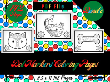 Preview of Bundle 142 Dot Markers Coloring Pages, Morning Work Printable Dot Markers PDF