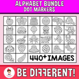 Dot Markers Clipart Bingo Dabbers Alphabet Bundle A to Z B