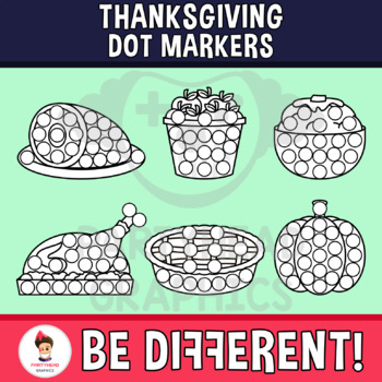 Preview of Thanksgiving Dot Marker Clipart Set for Vocabulary and Fine Motor Skills