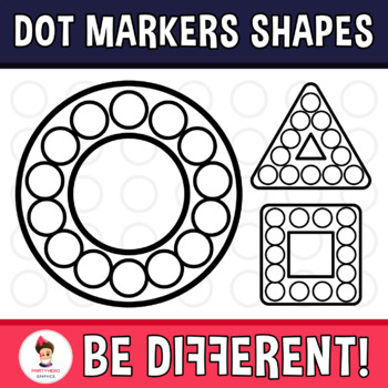 Preview of Dot Markers Shapes Clipart Geometry Math 2D Bingo Dabbers