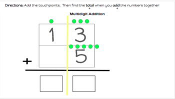 Preview of Distance Learning Dot Math 2 digit addition no regrouping Google