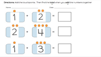 Preview of Distance Learning Dot Math 2 number addition Google