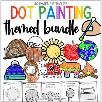 Preview of FLASH SALE Dot Painting Q-Tip Fine Motor Skills Themed Bundle Toddler Sped Craft