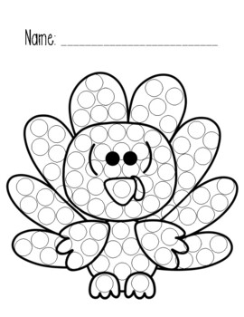 Dot Painting Turkey Freebie by crayonsandcoffeeplease | TPT