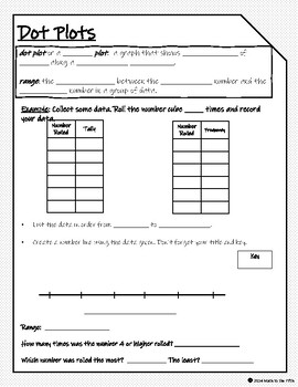 Preview of Dot Plot Notes and Activity