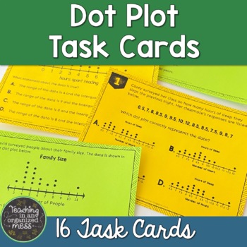 Preview of Dot Plot Task Cards-Data Analysis Task Cards