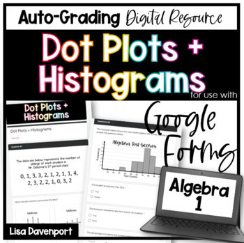 Preview of Dot Plots and Histograms Google Forms Homework