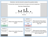 Dot Plots with Mean, Median, Mode, Range, and Percent Prob