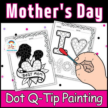 Preview of Fine Motor Skills Mother's Day - Dot Art Hearts - Dot Markers
