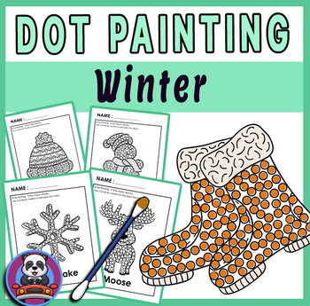 Preview of Dot Q-Tip Painting Winter A Fine Motor Activity