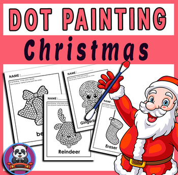 Preview of Dot Q-tip Painting Christmas A Fine Motor Development Activity. christmas craft
