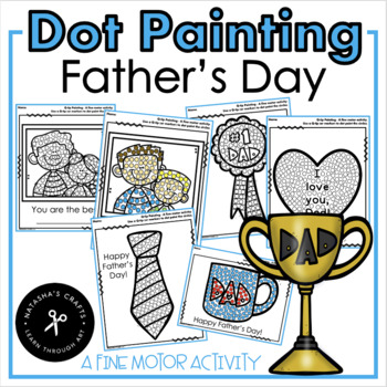 Preview of Dot Q-tip Painting Father's Day A Fine Motor Activity