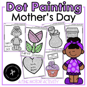 Preview of Dot Q-tip Painting Mother's Day A Fine Motor Development Activity