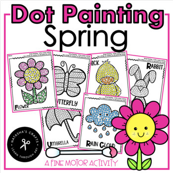 Preview of Dot Q-tip Painting Spring A Fine Motor Activity