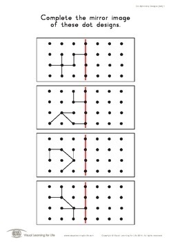 Dot Symmetry Designs (4x4) (Visual Perception Worksheets) | TpT