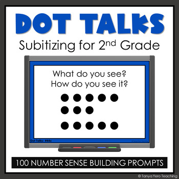 Preview of Dot Talks Subitizing Number Sense Fact Fluency 2nd Grade Number Talks 100 Cards