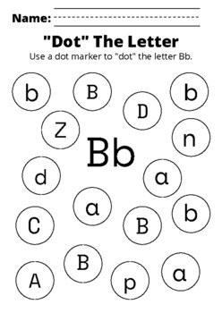 Dot The Letter B- Dot Marker Letter Recognition | TPT